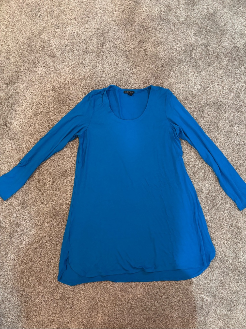 Eileen Fisher Bold Blue Long-Sleeve Scoop Neck Tunic
